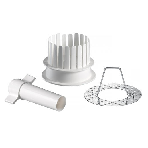 3-piece set consisting of cutter, cutting aid and stainless steel holder. 3-piece set consisting of cutter, cutting aid and stainless steel holder.