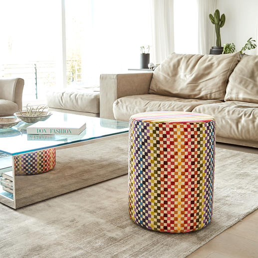 Missoni Stool An explosion of colour that cleverly combines stripes with squares. Always an exclusive eye-catcher.