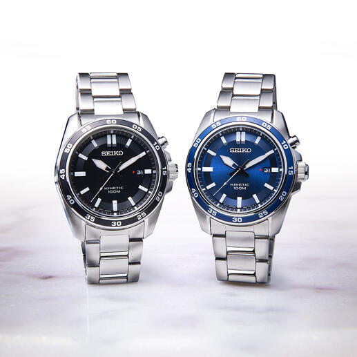 Seiko Kinetic Wrist Watch Runs up to 100 times longer than conventional automatic watches. For men and women.