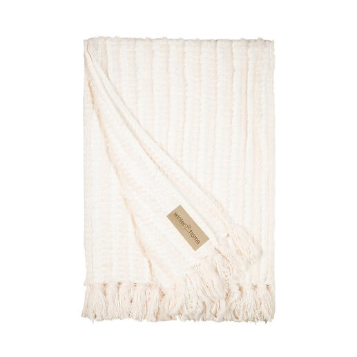 Chenille Faux Fur Knitted Blanket Snuggle up in the softest throw blanket. Wonderfully light against the skin.