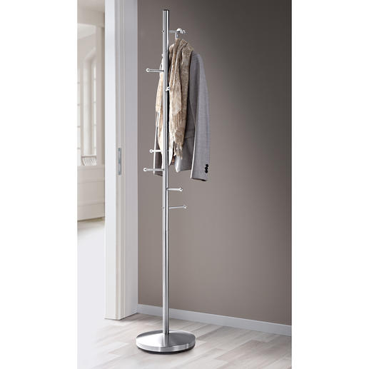 Coat Rack 8 hooks hold coats, jackets & much more in a space-saving design. Sturdy stainless steel.