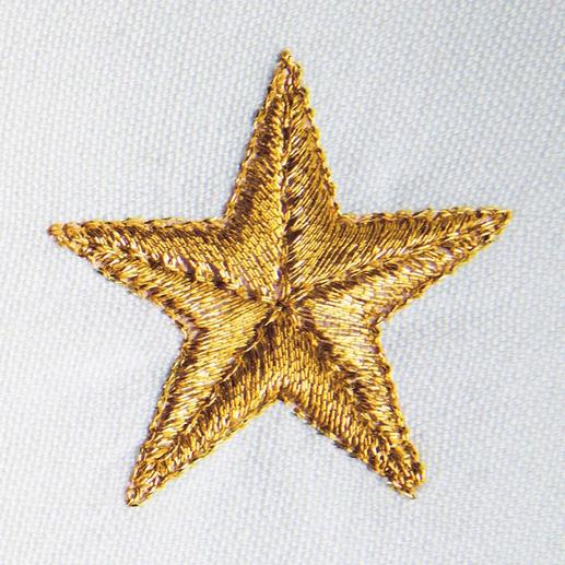 The finest metallic thread makes the gold or silver coloured stars look
wonderfully festive. The finest metallic thread makes the gold or silver coloured stars look
wonderfully festive.
