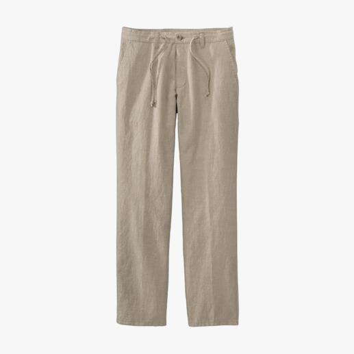 Comfortable Drawstring Trousers A comfortable pair of summer trousers can be this stylish. The cotton-linen mix is airy and refreshing.