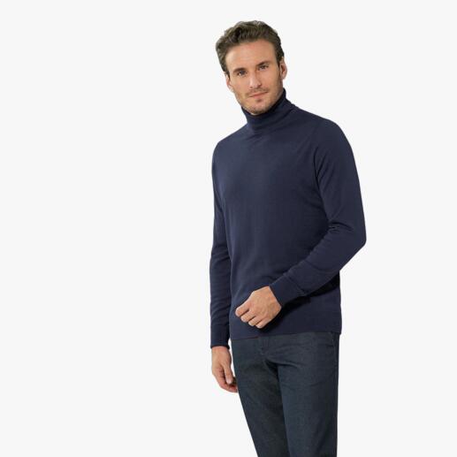 John Smedley Polo Neck Pullover This pullover made from fine Merino wool by John Smedley weighs less than 10.6oz. Fits any briefcase.