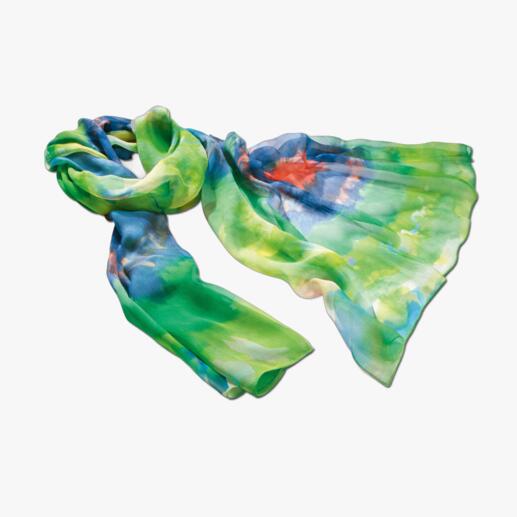 Watercolour Silk Scarf Summer’s most beautiful colours – immortalised in delicate silk. A generous 6ft5" long. A slight 0.8 ounces.