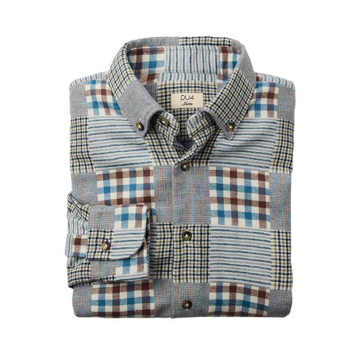DU4 Flannel Patchwork Shirt Wonderfully soft because it is gently pre-washed. Made by shirt specialist DU4.