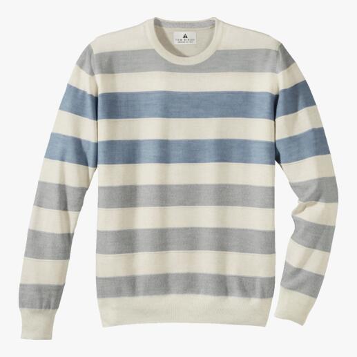 Stereo-System® Striped Pullover The fine merino wool striped pullover that never scratches. Stereo-System® knitting with cotton interior.