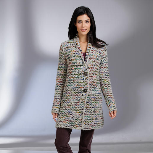 Kero Design Hand-knitted Long Cardigan Multicolour