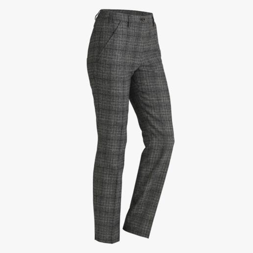 Washable virgin wool glen check trousers Fine wool cloth – still washable. The uncomplicated glen check trousers for 24 hours a day.
