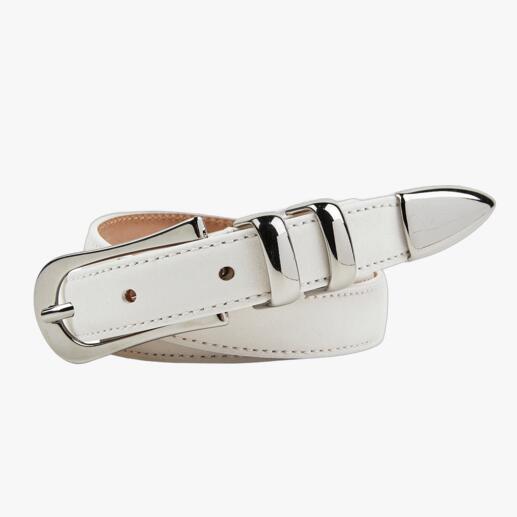 3⁄4" Basic Belt Made from soft velours leather with feminine metal embellishments. Perfect with sporty and elegant outfits.