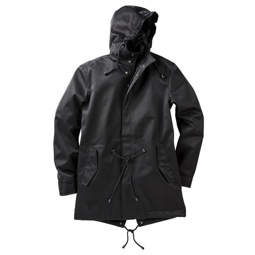 Waterproof Cotton Parka The natural look of cotton. The features of hi-tech fabric. Windproof. Waterproof. Breathable.