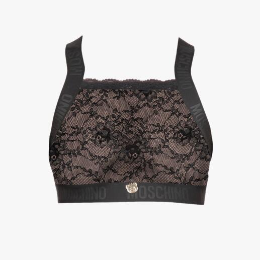 Moschino Underwear Lace Bustier and Panties The sports couture of lingerie: Lace underwear from the Italian trendy label Moschino.