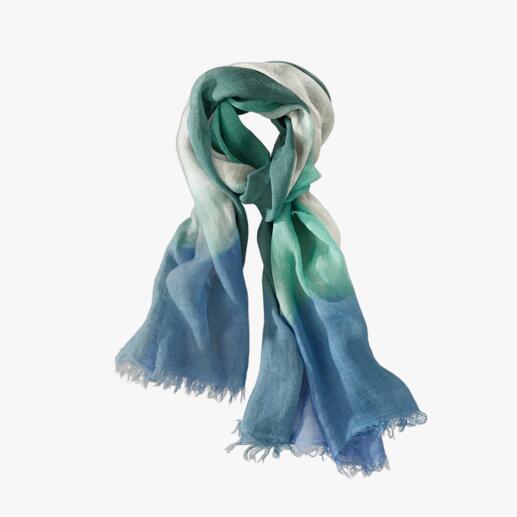 Ancini Dip-Dye Linen Scarf Unique: Linen scarf with artistically hand-dyed shading. Made in Italy. By Ancini.