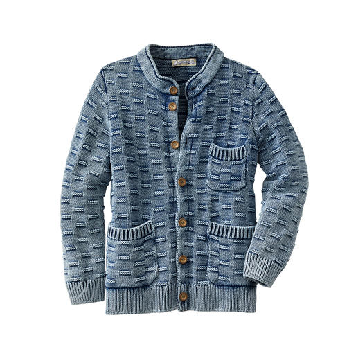 Indigo Cardigan Hard to find: A cardigan that really does perfectly match your favourite jeans. By Piece of Blue/Denmark.