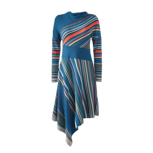 Ivko Striped Knitted Dress A rare piece from Serbia: Jacquard knit dress in extraordinary colour and pattern variety.