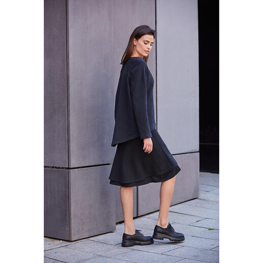 [schi]ess Jersey Layered Skirt or Sweater Chic black. Soft jersey. Clean, casual cut. By [schi]ess.