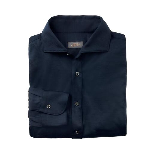 Edward Copper Wool-Jersey Shirt As elegant as a business shirt. As warm as a fine knit jumper. As comfortable as a T-shirt.