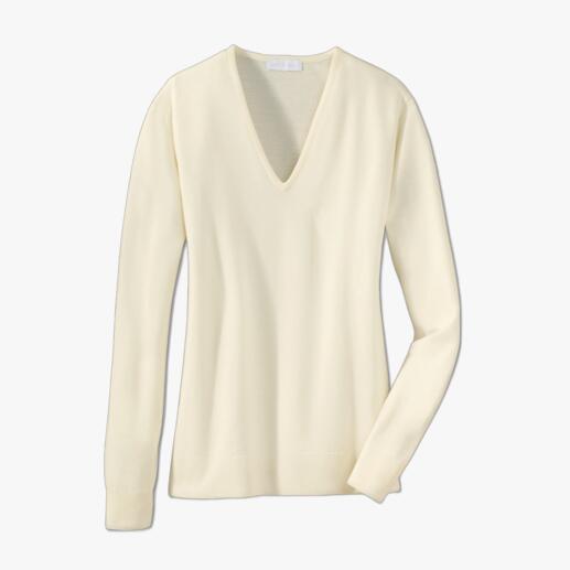 Handbag Pullover It doesn’t get any finer. These featherweight pullovers by John Smedley fit into every handbag.